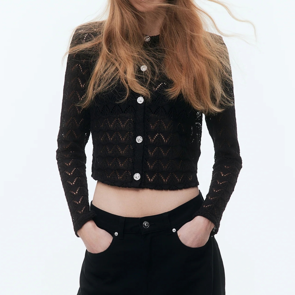 H&M Women Pointelle Knit Cardigan